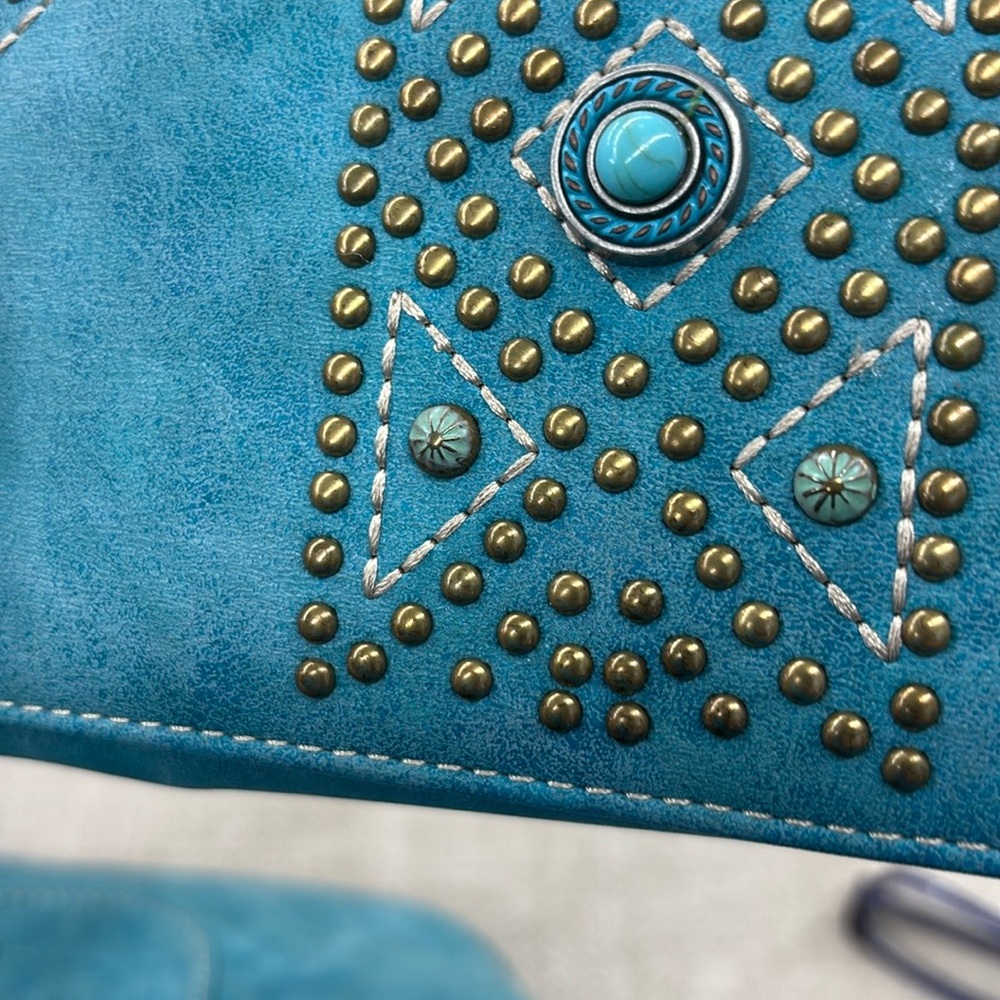 Montana West Blue Bohemian Clutch Wallet - Picture 2 of 5